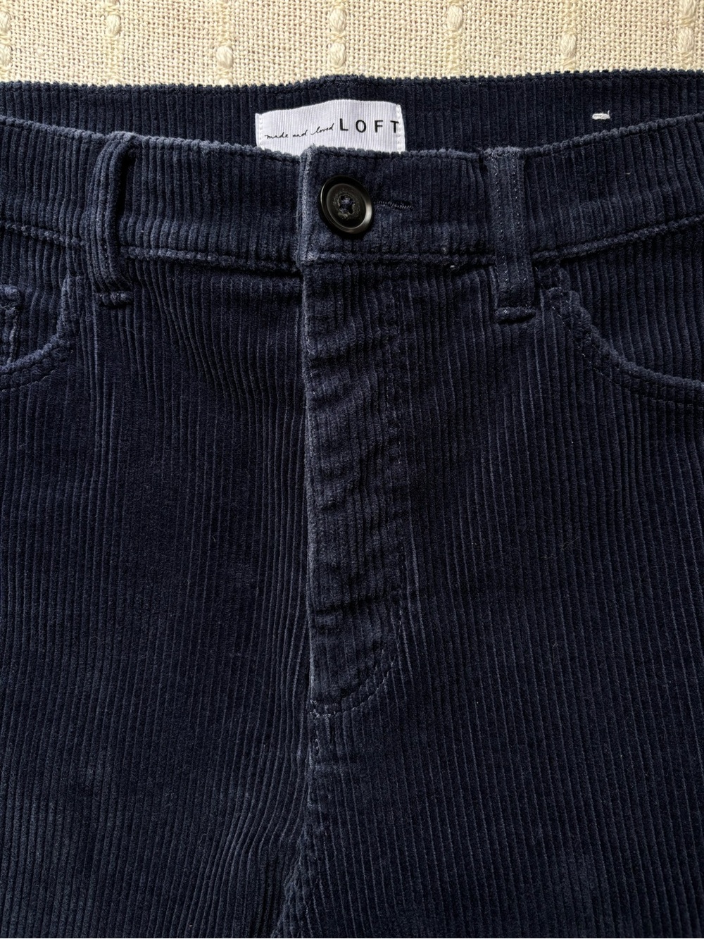 LOFT Women’s Navy Blue Corduroy Straight Leg Pants Size 10 / 30 - Picture 8 of 12